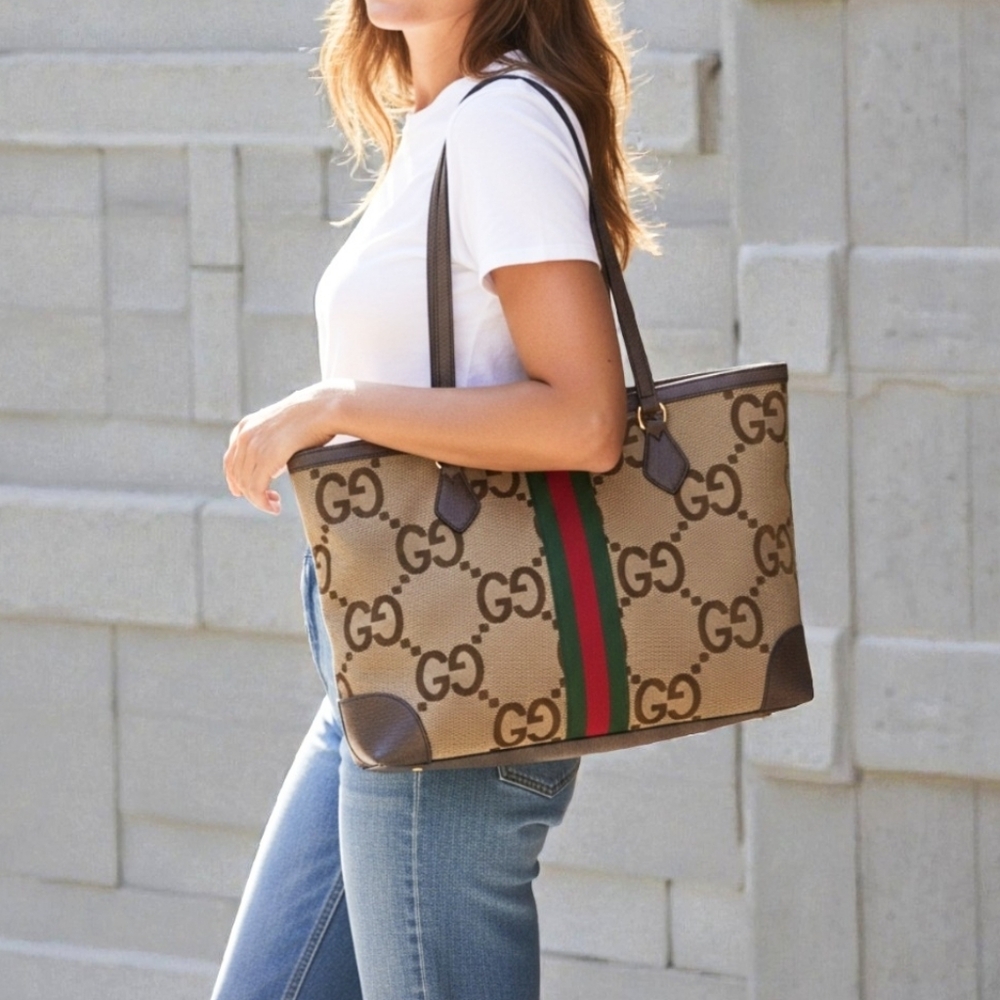 ✨️Authentic Gucci Medium Jumbo GG Tote Shoulder Bag - Picture 2 of 16